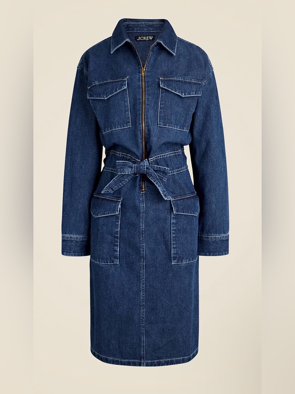 J. Crew Dark Blue Denim Utility Dress